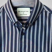 Dark Grey Blue Striped Shirt