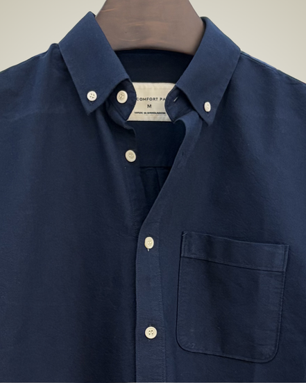 Dark Sapphire Blue oxford cotton shirt