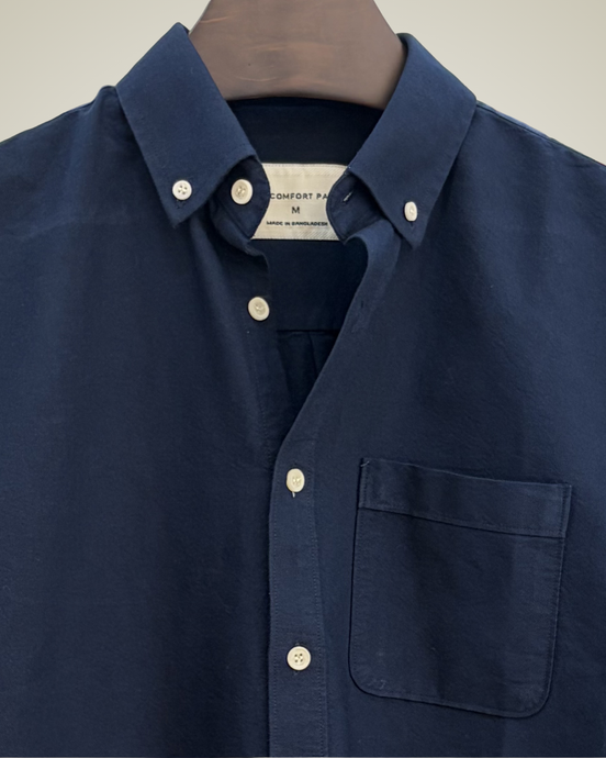 Dark Sapphire Blue oxford cotton shirt