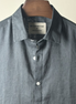 Dark bottle green solid Linen shirt