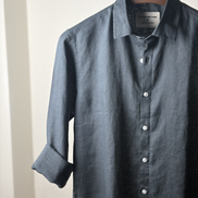 Dark bottle green solid Linen shirt