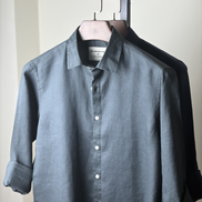 Dark bottle green solid Linen shirt