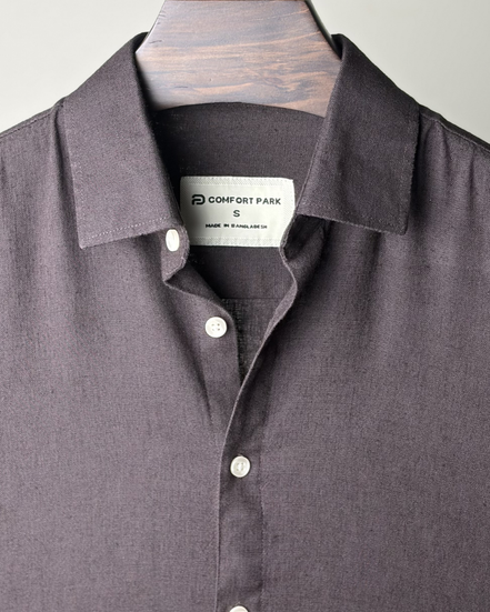 Dark coffee linen shirt