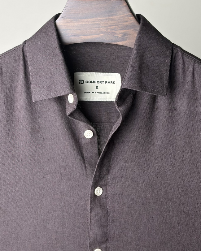 Dark coffee linen shirt