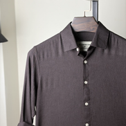 Dark coffee linen shirt