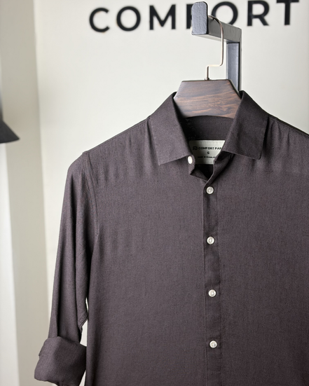 Dark coffee linen shirt