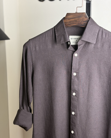 Dark coffee linen shirt