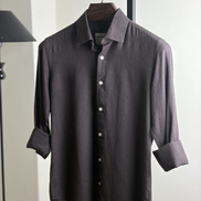 Dark coffee linen shirt
