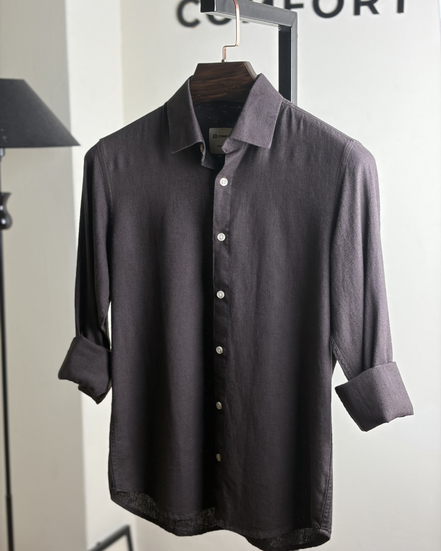 Dark coffee linen shirt