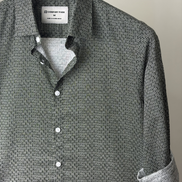 Dark green print shirt