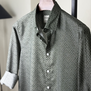 Dark green print shirt