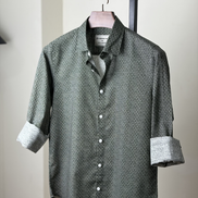 Dark green print shirt