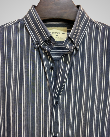 Gray with white vertical stripes