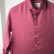 Light Maroon Solid Linen Shirt