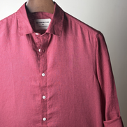 Light Maroon Solid Linen Shirt