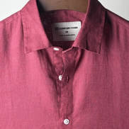 Light Maroon Solid Linen Shirt