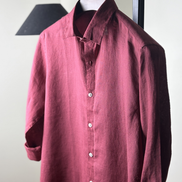 Light Maroon Solid Linen Shirt
