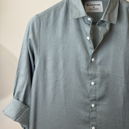 Light Olive Solid Linen Shirt