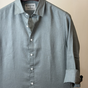 Light Olive Solid Linen Shirt