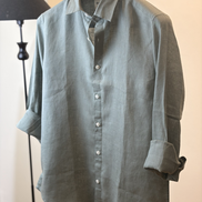 Light Olive Solid Linen Shirt