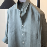 Light Olive Solid Linen Shirt