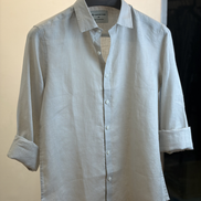 Light Beige Solid Linen Shirt