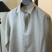 Light Beige Solid Linen Shirt