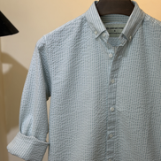 Light Blue Stripe Seersucker Shirt