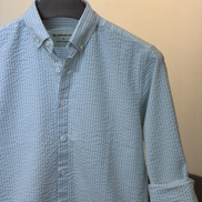 Light Blue Stripe Seersucker Shirt