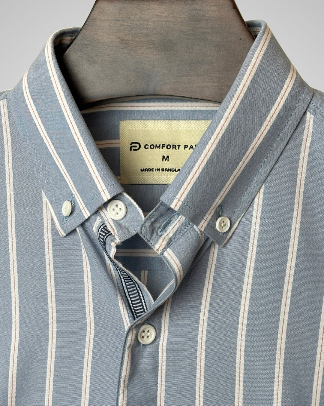 Light Blue Vertical Striped Men’s Shirt