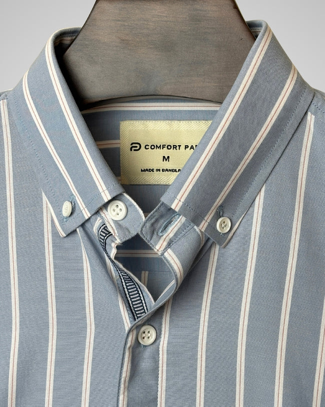 Light Blue Vertical Striped Men’s Shirt