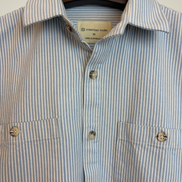 Light Blue & White Striped Overshirt