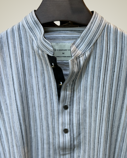 Light grey with multi-tone vertical stripes