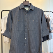 Men's Charcoal Grey Pinstripe Overshirt