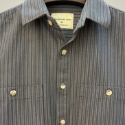 Men's Charcoal Grey Pinstripe Overshirt