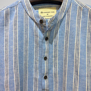 Sky Blue Striped Band Collar Katua