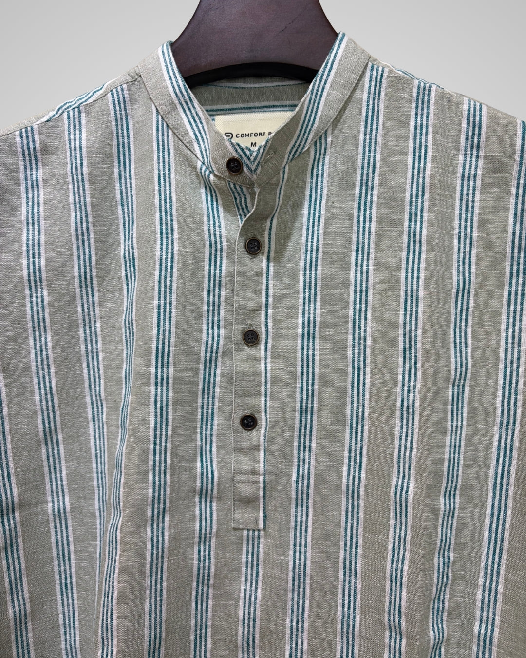 Heather Grey Striped Classic Collar Katua