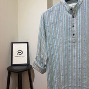 Heather Grey Striped Classic Collar Katua