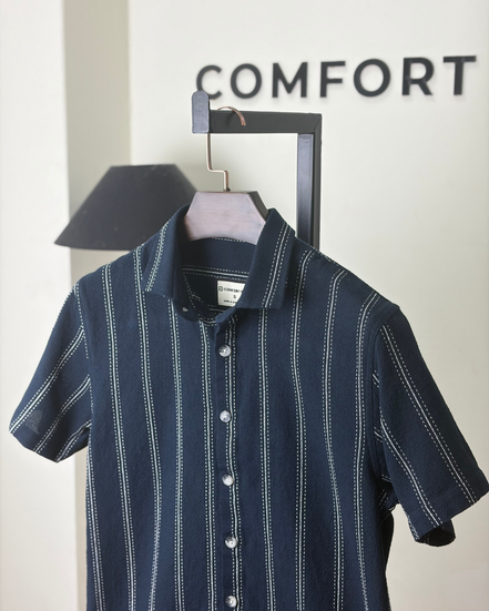 Midnight Navy Striped half shirt