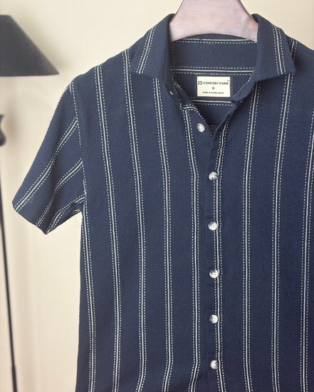 Midnight Navy Striped half shirt