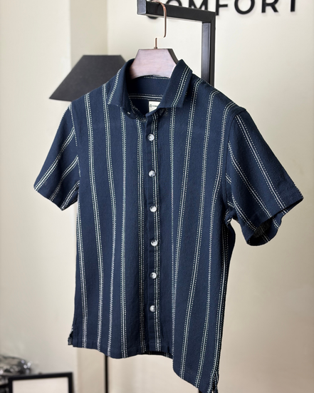 Midnight Navy Striped half shirt