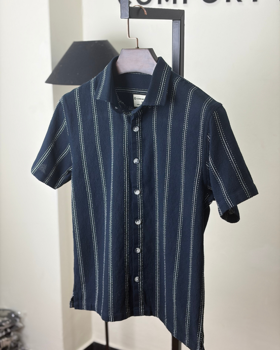 Midnight Navy Striped half shirt