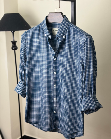 Navy Check Full Shirt