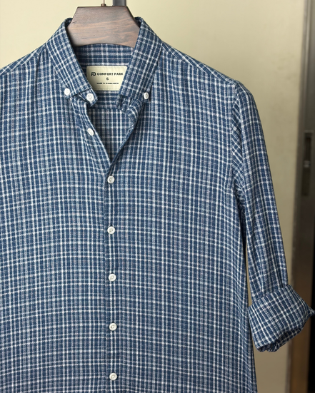 Navy Check Full Shirt
