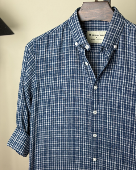 Navy Check Full Shirt