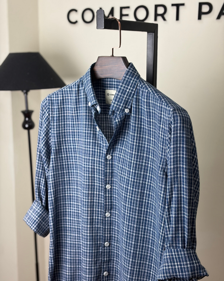 Navy Check Full Shirt