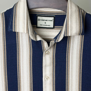 Navy Multi-Stripe Half Shirt