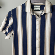 Navy Multi-Stripe Half Shirt