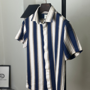 Navy Multi-Stripe Half Shirt