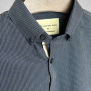 Navy Blue Vertical Stripe Casual Shirt